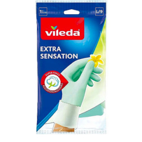 Латексные перчатки для деликатных работ Vileda Extra Sensation размер L